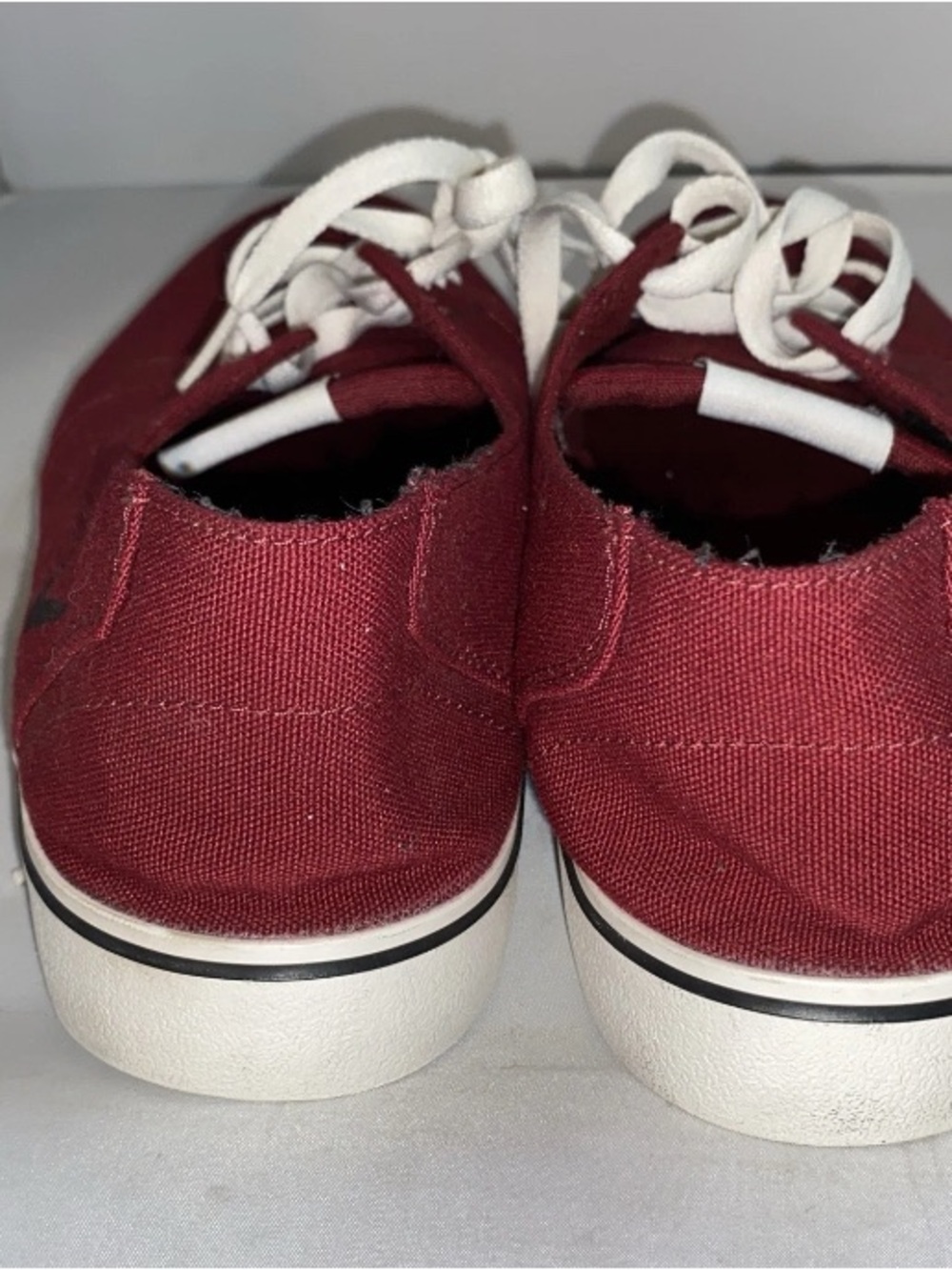 GOOD Nike Men’s SB Skateboard Dark Red Canvas Shoes Size 13 - Picture 4 of 10